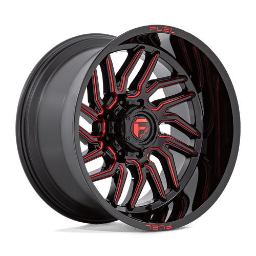 Fuel D808 GLOSS BLACK MILLED RED TINT 22x12 6x139.7 Wheels | Offset: -44 | Backspace: 4.77 | Bore: 106.1