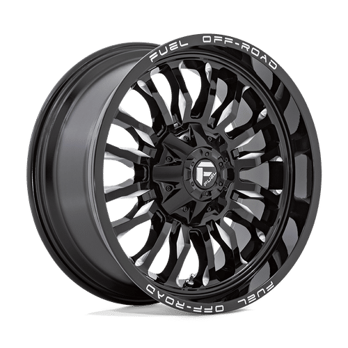 Fuel D795 GLOSS BLACK MILLED 22x12 8x165.1 Wheels | Offset: -44 | Backspace: 4.77 | Bore: 125.1